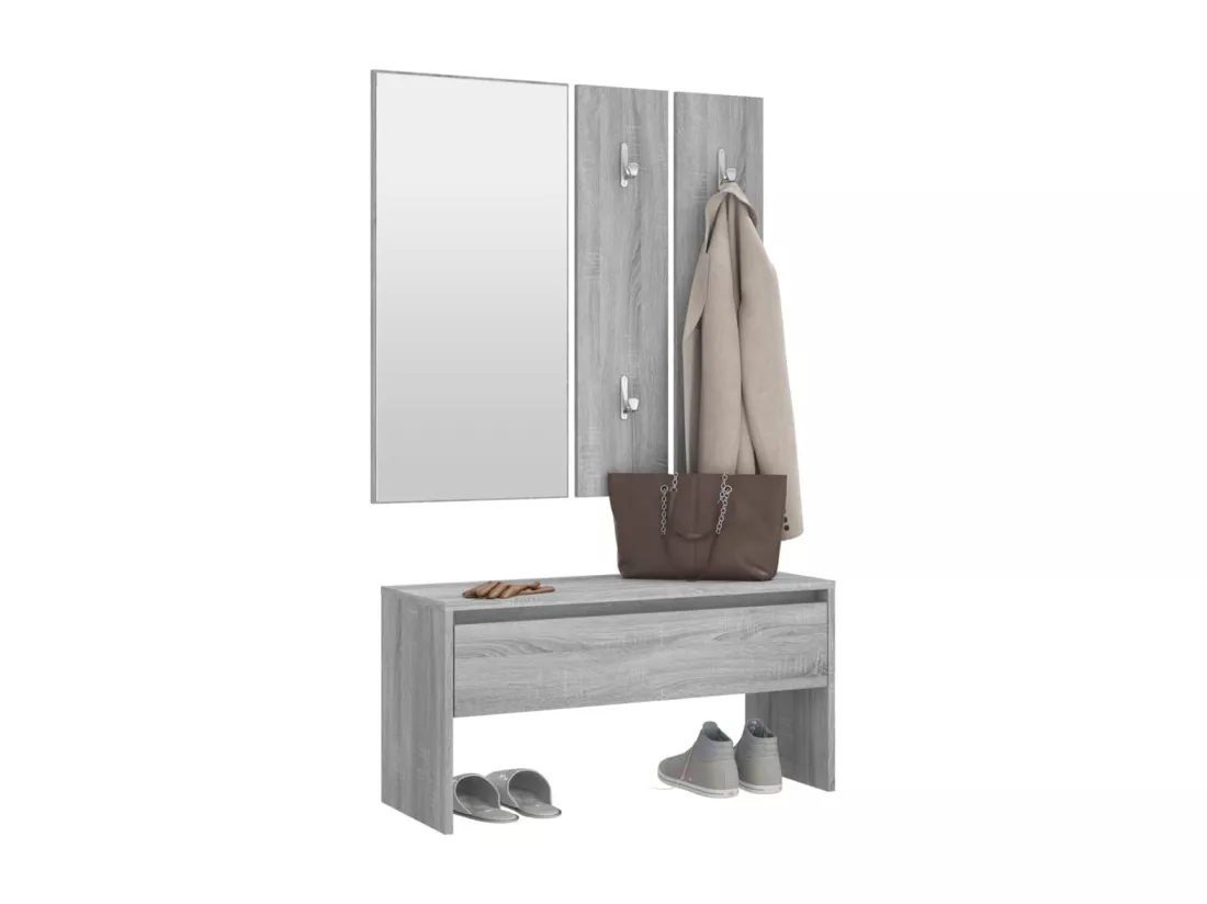 Ensemble de meubles de couloir Sonoma gris Bois d'ingénierie