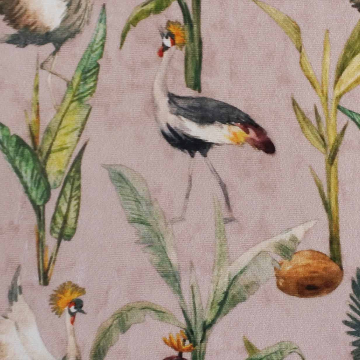 Kussen velvet kraanvogel roze 50 x 35