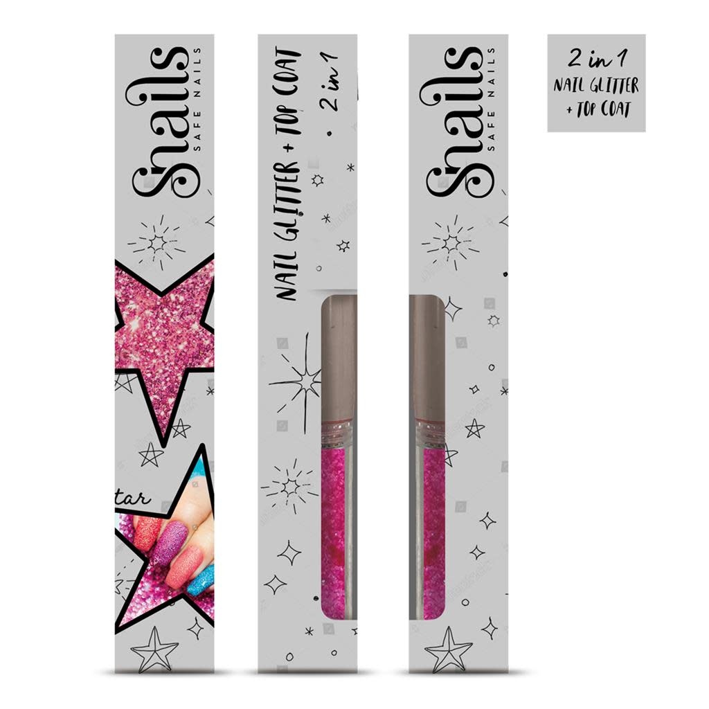 Nagel glitter 2-in-1