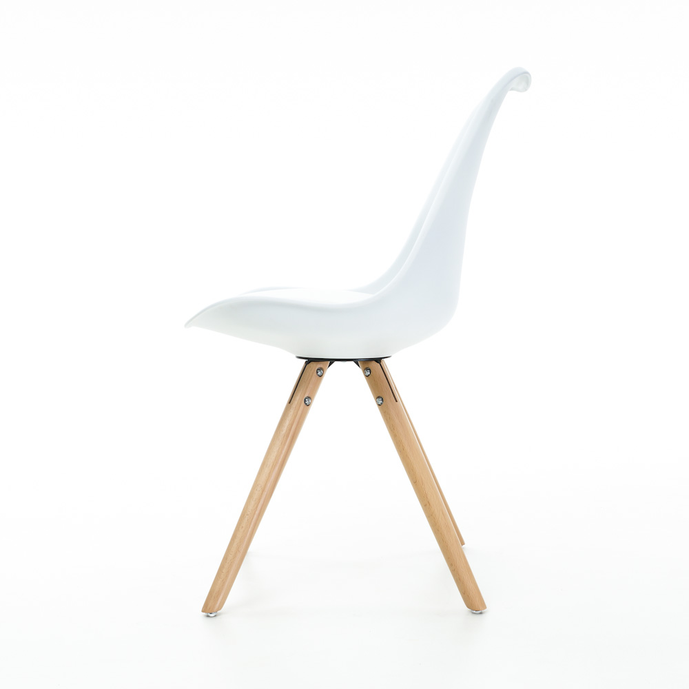 Eetkamerstoel Legno wit - natural onderstel
