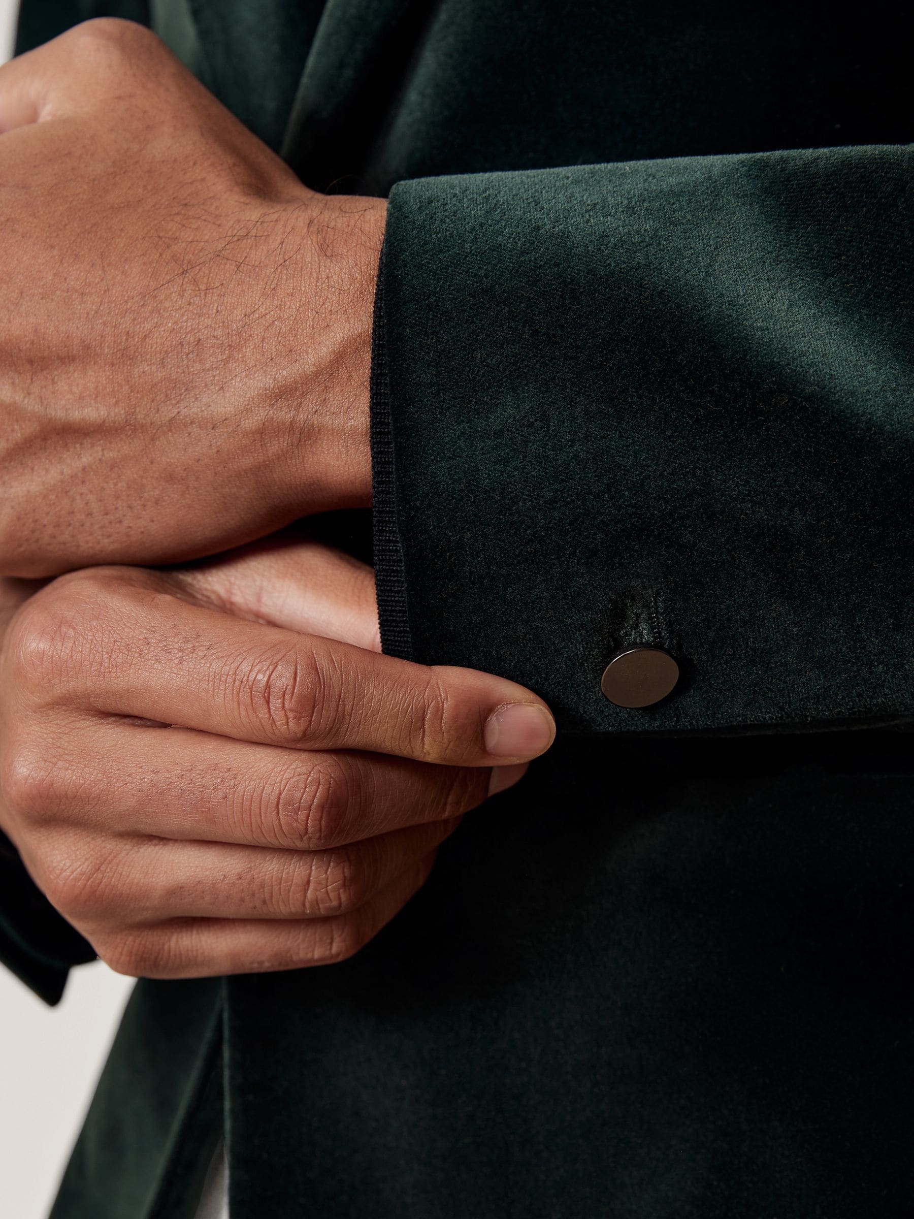 Smaragdgroen - Reiss Apsara Tailored Single-Breasted Velvet Blazer Slim-Fit