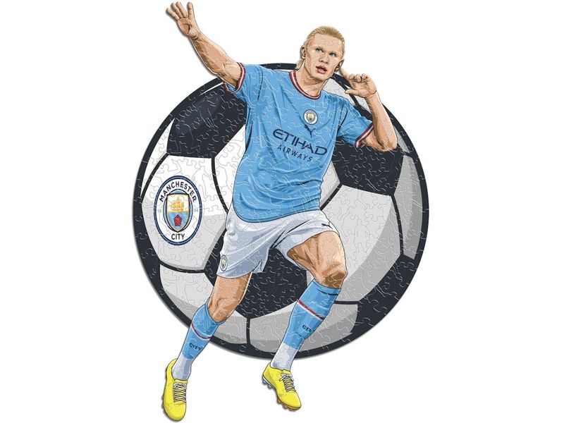 Iconic Puzzle Man City FC – Erling Haaland Offizielles Holzpuzzle, Grösse M