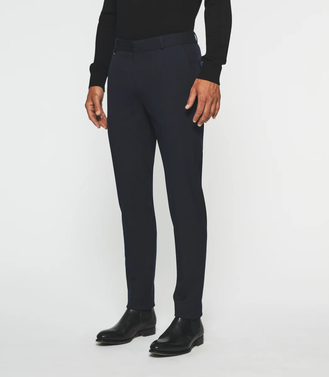 Pantalon ville uni bi-stretch marine FAOR