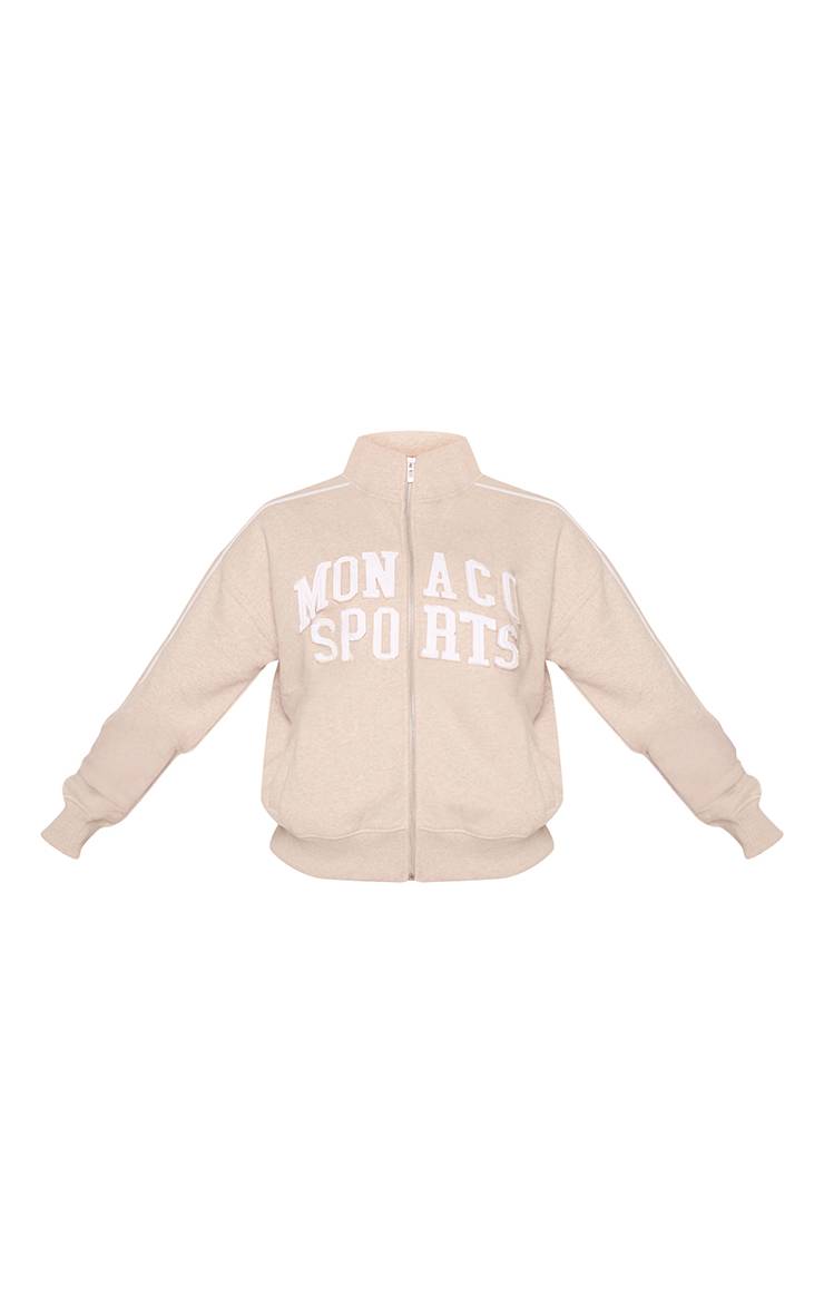 Avoine Sweat-shirt Zippé À Appliqué Monaco Contrasté