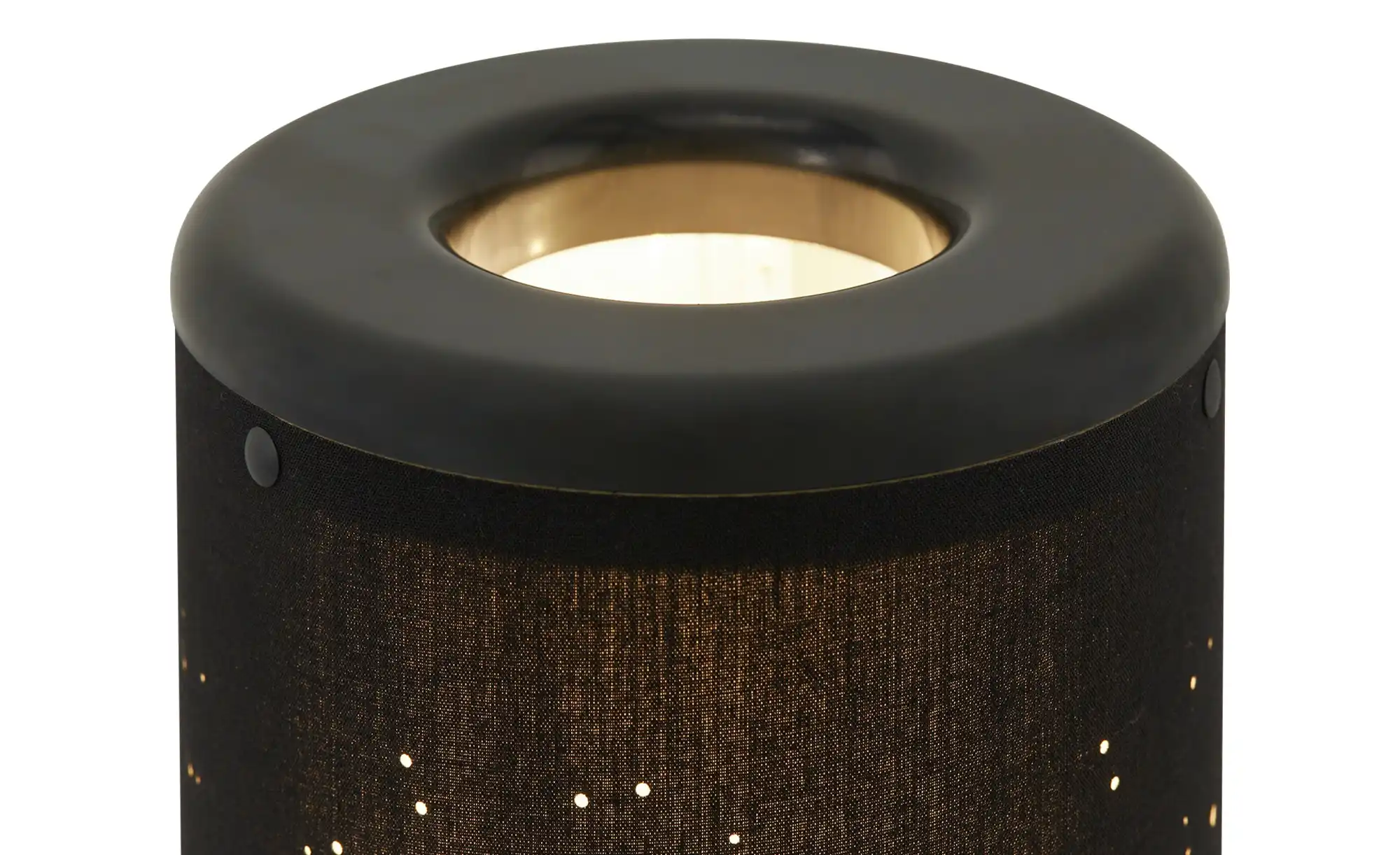 levelone LED-Stehleuchte, Stoff schwarz mit Sternenstanzung