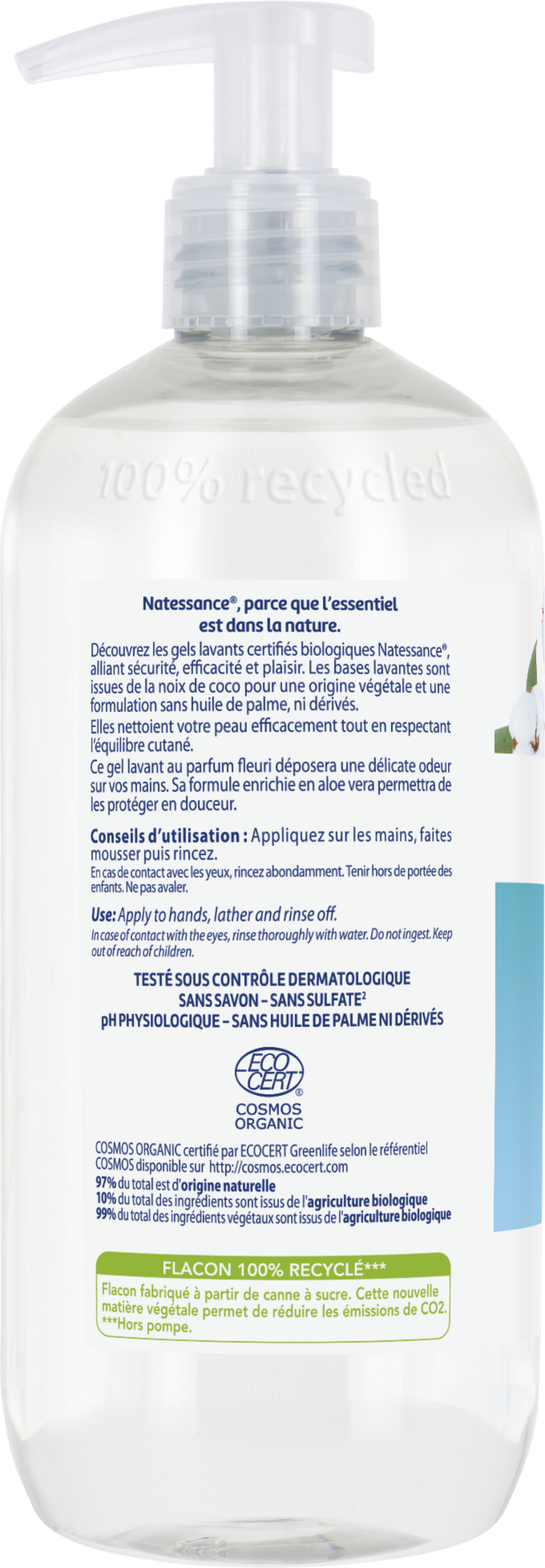 Natessance  Handwaschgel Baumwollblüte, 500 ml