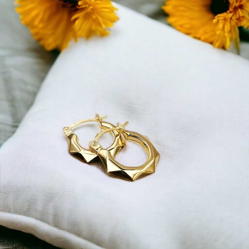 Boucles d'Oreilles Créoles - Or Jaune - Femme