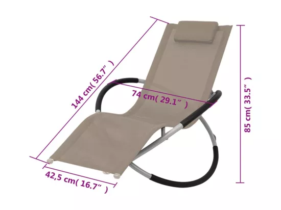 Chaise longue géométrique d'extérieur Acier Taupe