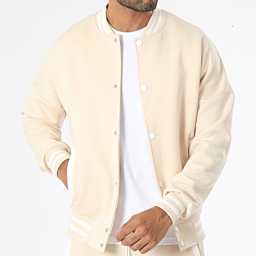 Ensemble Veste Boutonnée Et Pantalon Cargo Beige