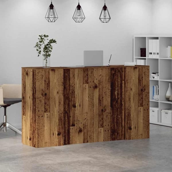 vidaXL Resepsjonspult gammelt tre 180x50x103,5 cm konstruert tre