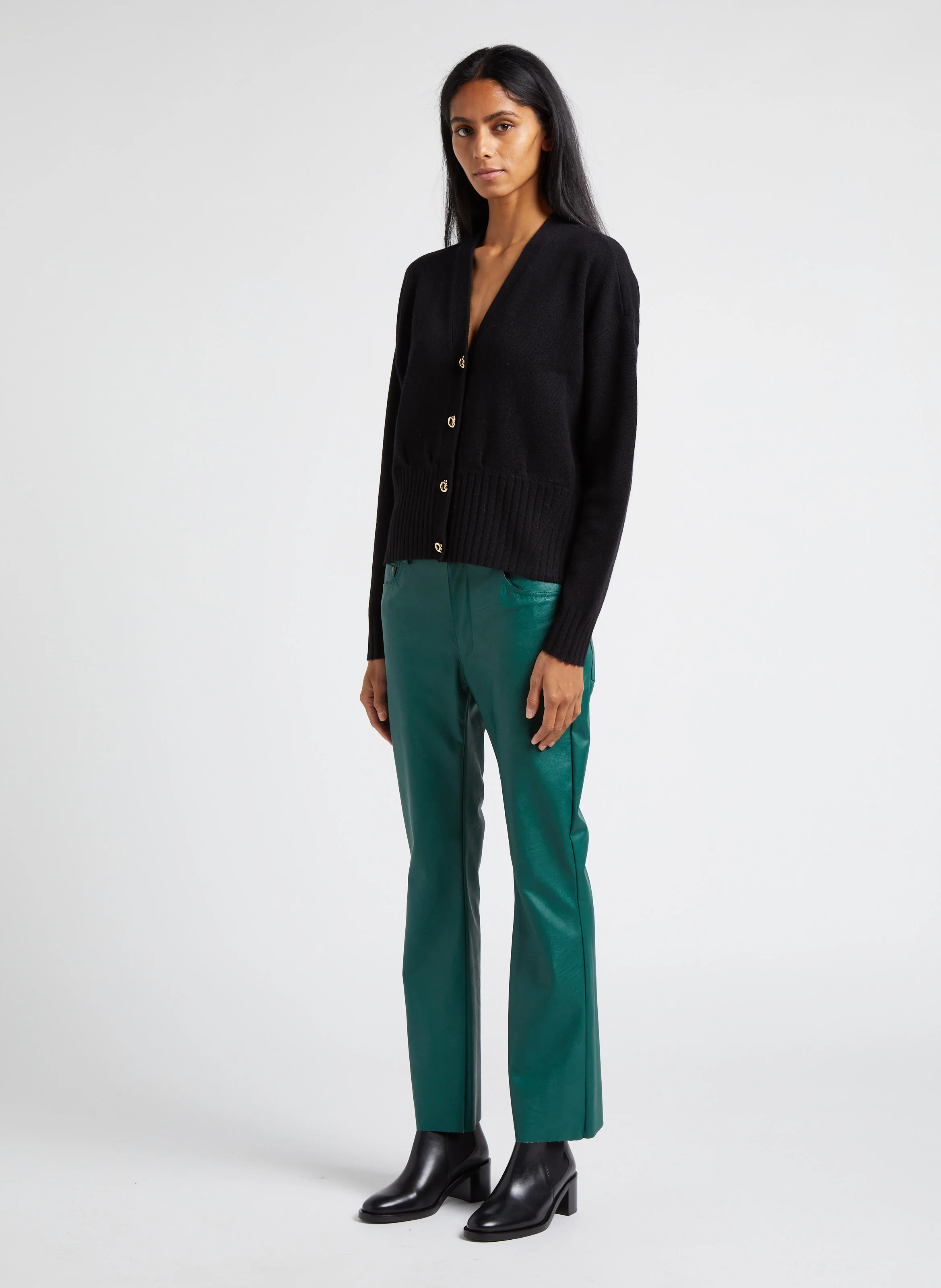 Pantalon flare taille normale | Vert