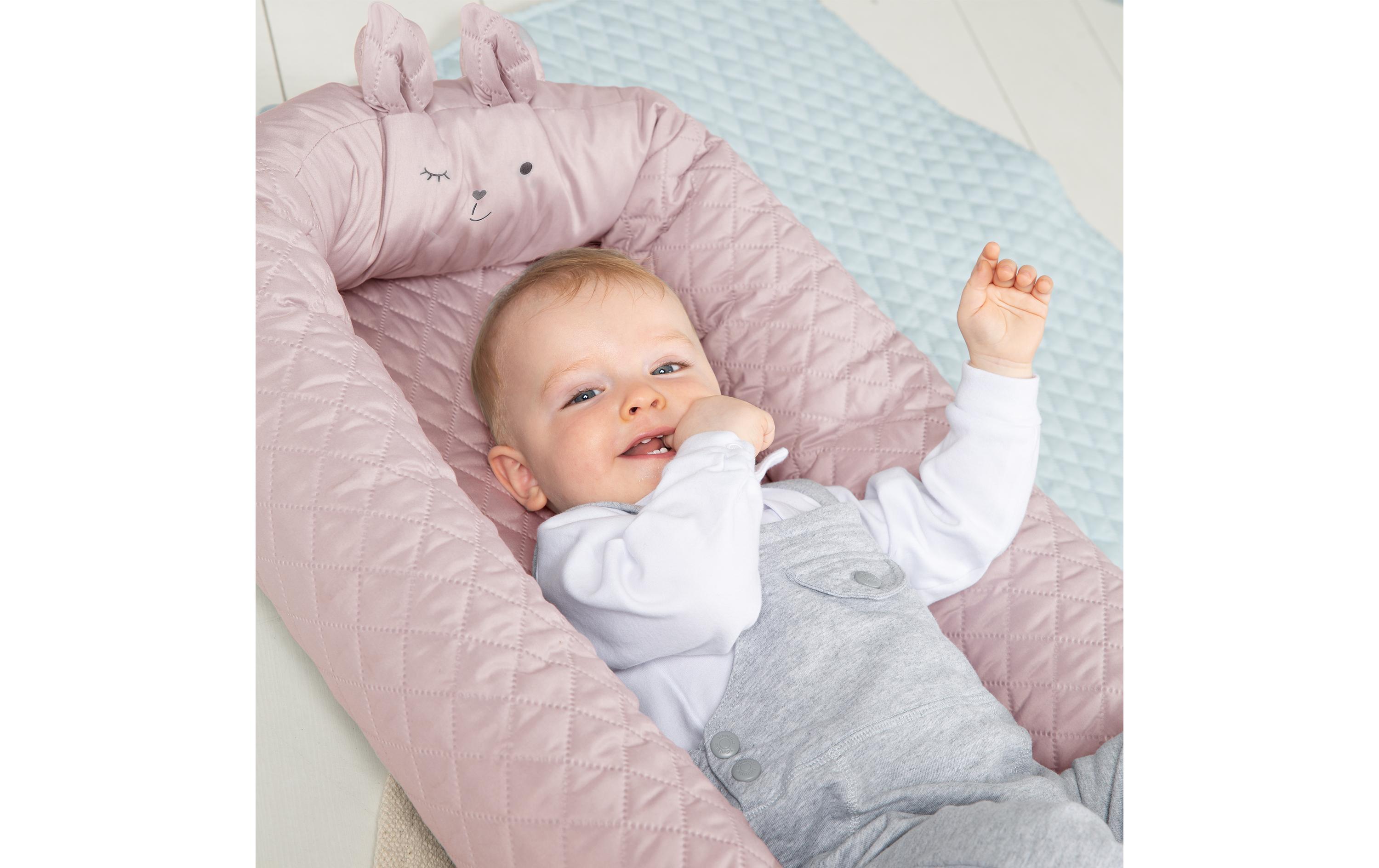 Babynest Roba Style Lily RosaBabynest mit Hasengesicht