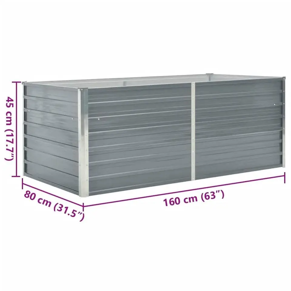 vidaXL - Plantenbak - Grijs - Metaal