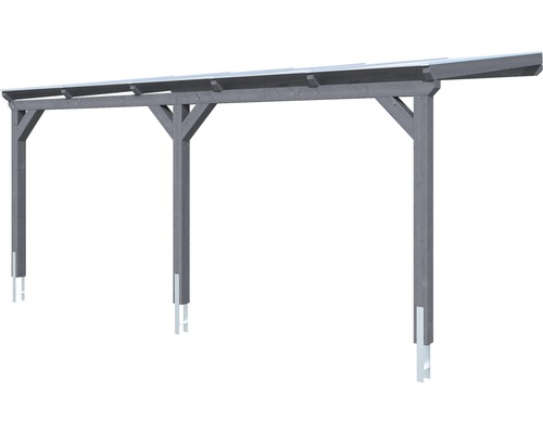 SKAN HOLZ Vogtland enkele carport met paalankers 300x541 cm leigrijs