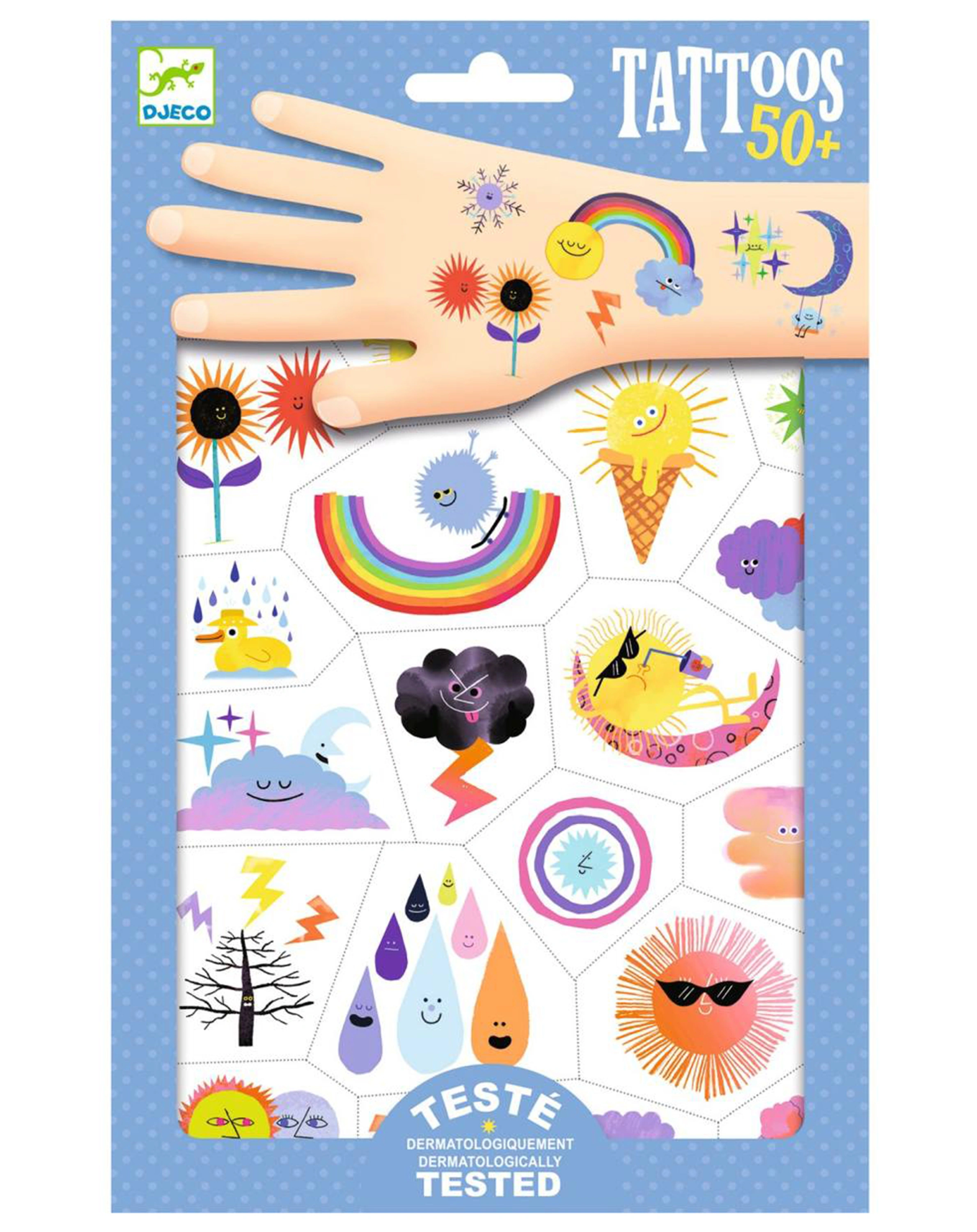 Tattoo-Sticker WETTER EMOJIS 2 Bögen in bunt
