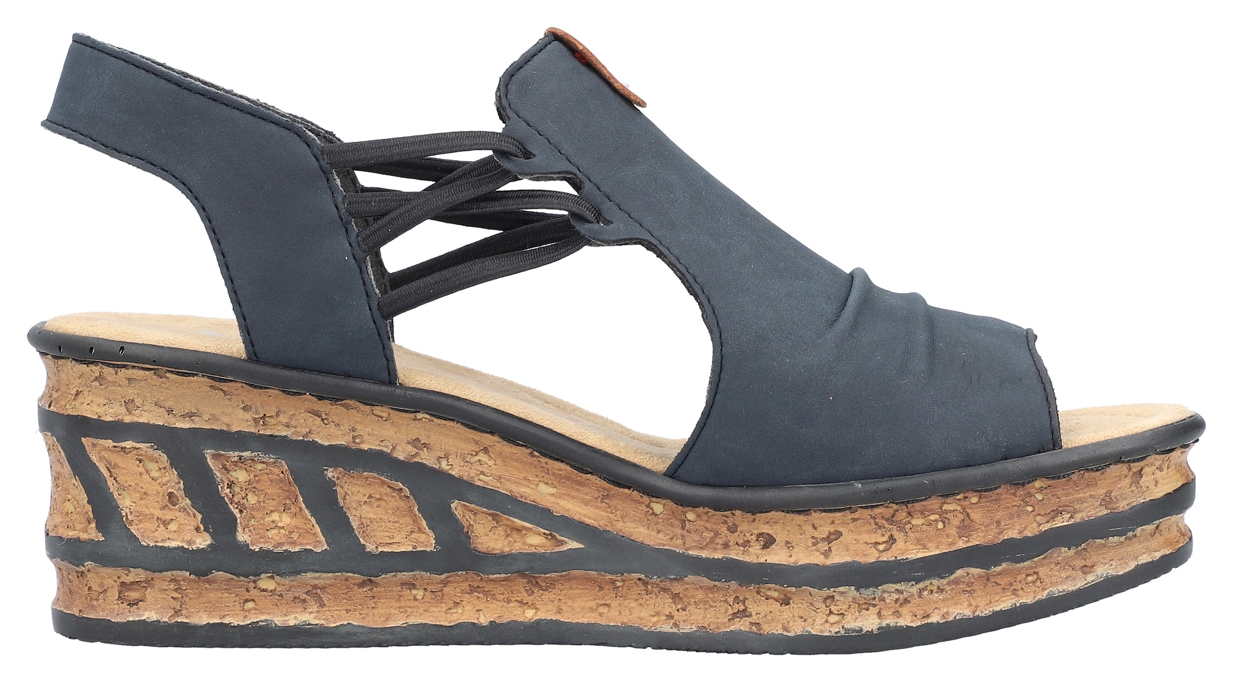 Rieker Keilsandalette  , Sommerschuh, Sandale, Keilabsatz, mit seitlichen Stretchbändern