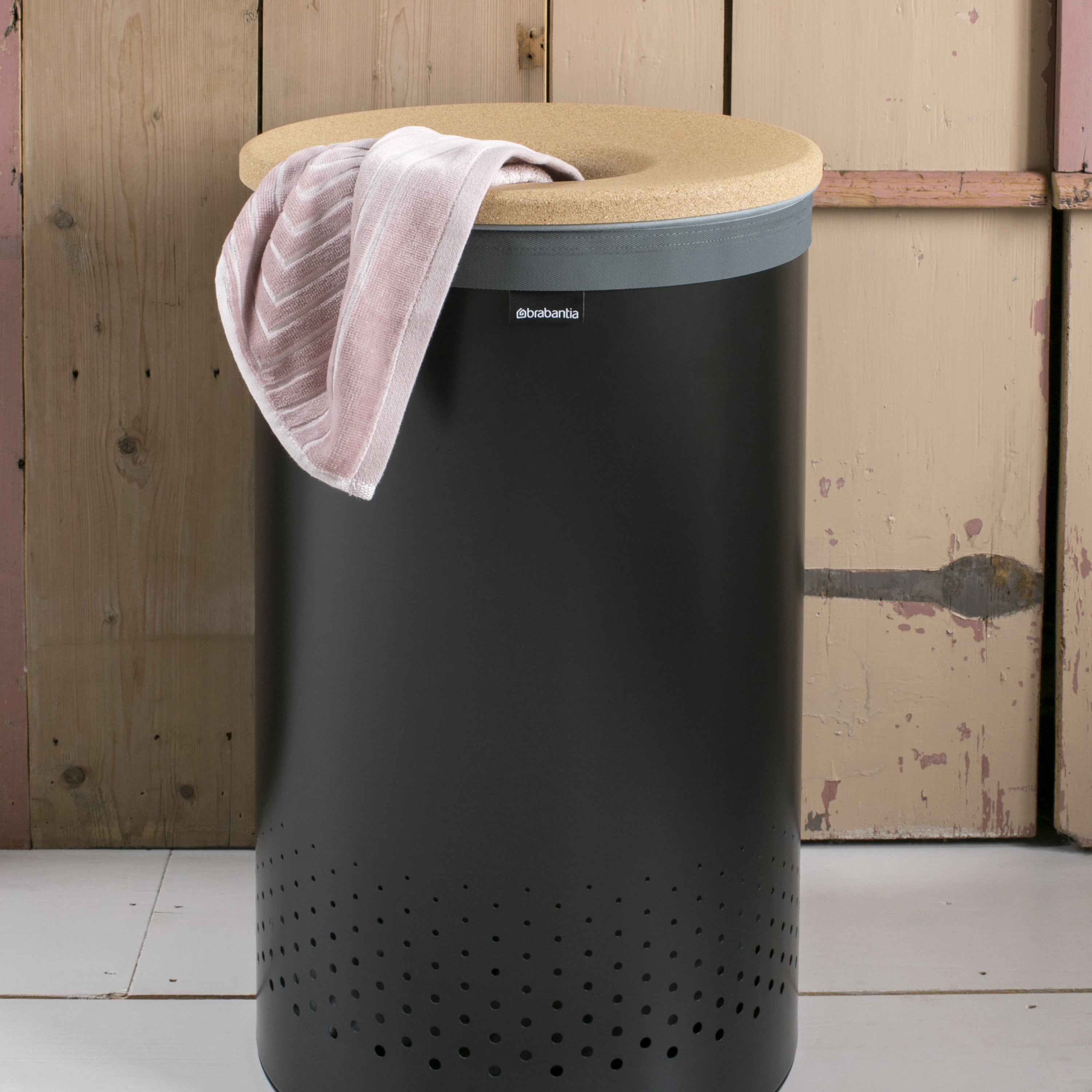 Brabantia Wasbox 60 L - Zwart / Kurk