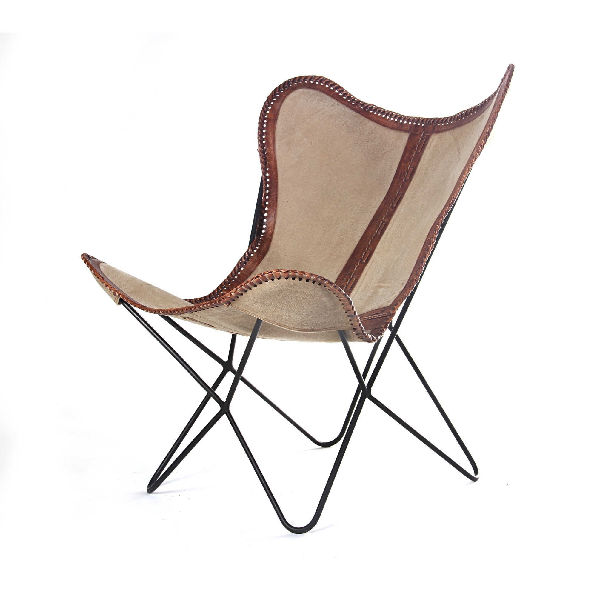 Lounger 'Gavin', beige, braun, T 69 cm, B 75 cm, H 90 cm von fischer's lagerhaus