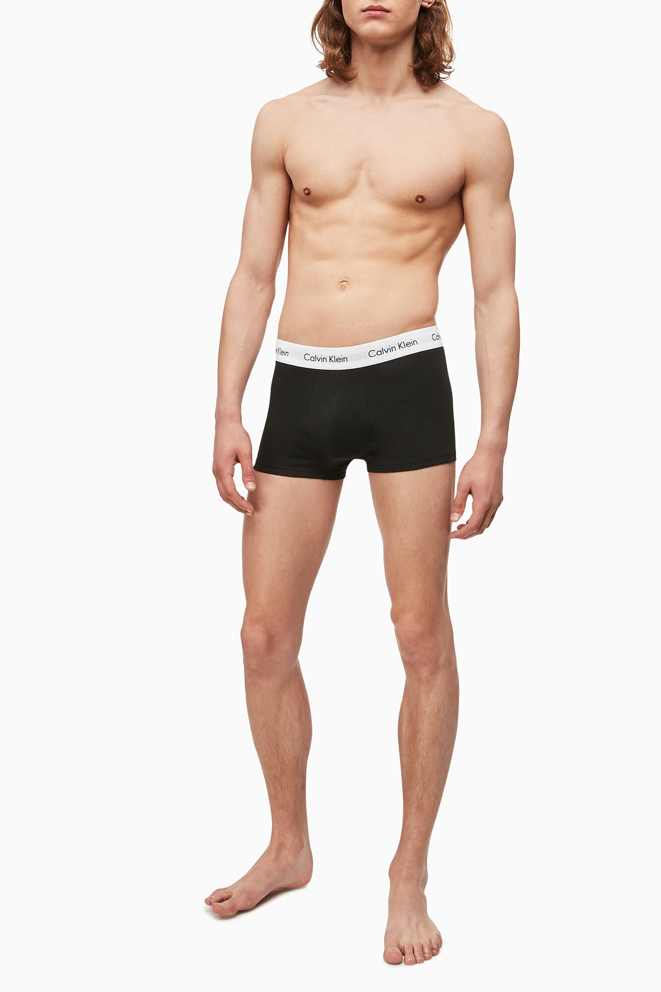Conjunto de 3 cuecas boxer de algodão Calvin Klein com cós elástico