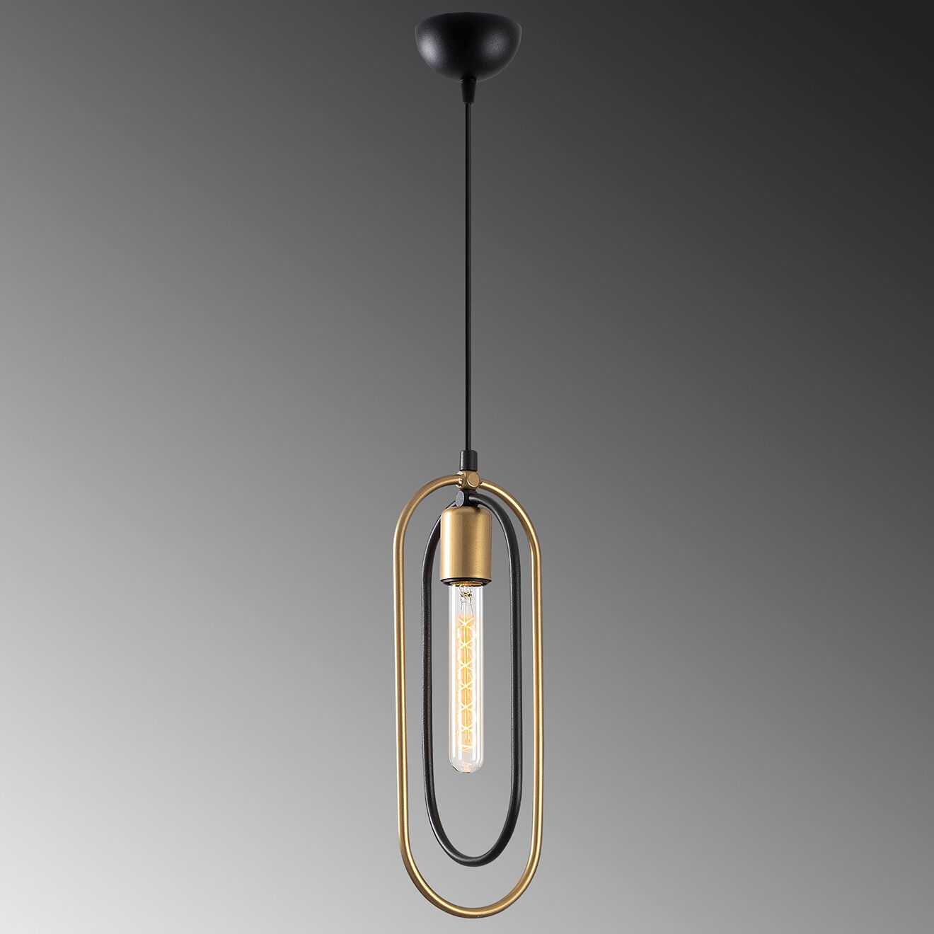 Opviq Suspension Cerco  noir/doré - 14x8x132 cm