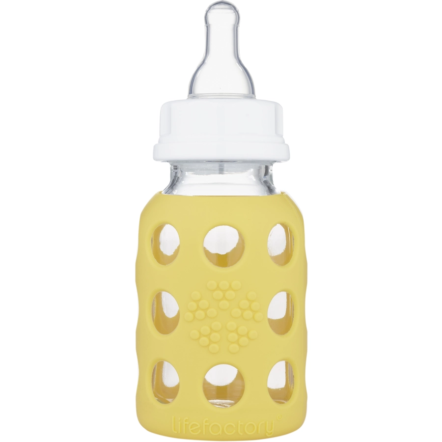 lifefactory Babyflasche aus Glas in banana 120ml