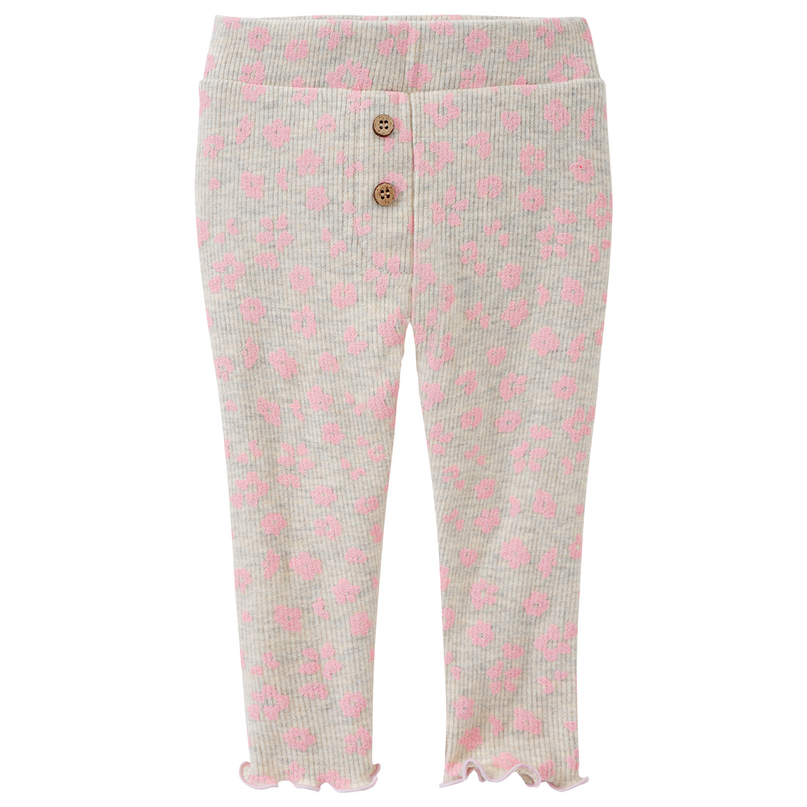 Topomini Baby Leggings mit Ripp-Struktur hellgrau / rosa