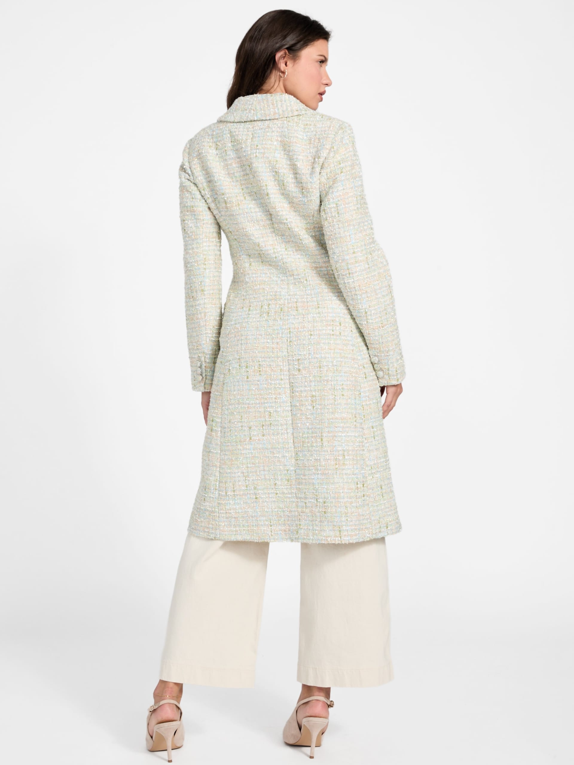 Casaco comprido de tweed