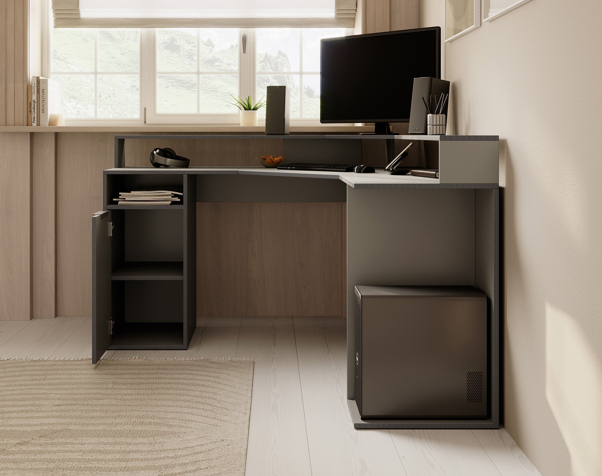 Charlotte - Bureau - Grijs - 139x139 cm
