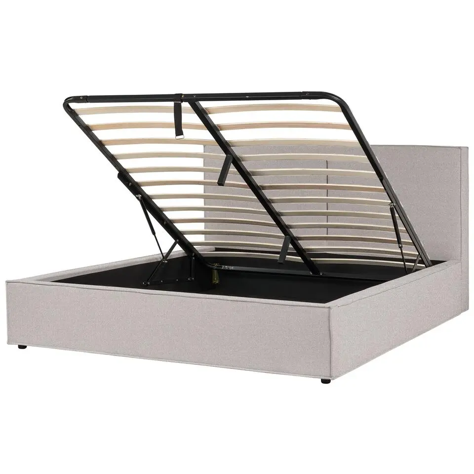 MOISSAC - Bed - Lichtgrijs - 180 x 200 cm - Polyester