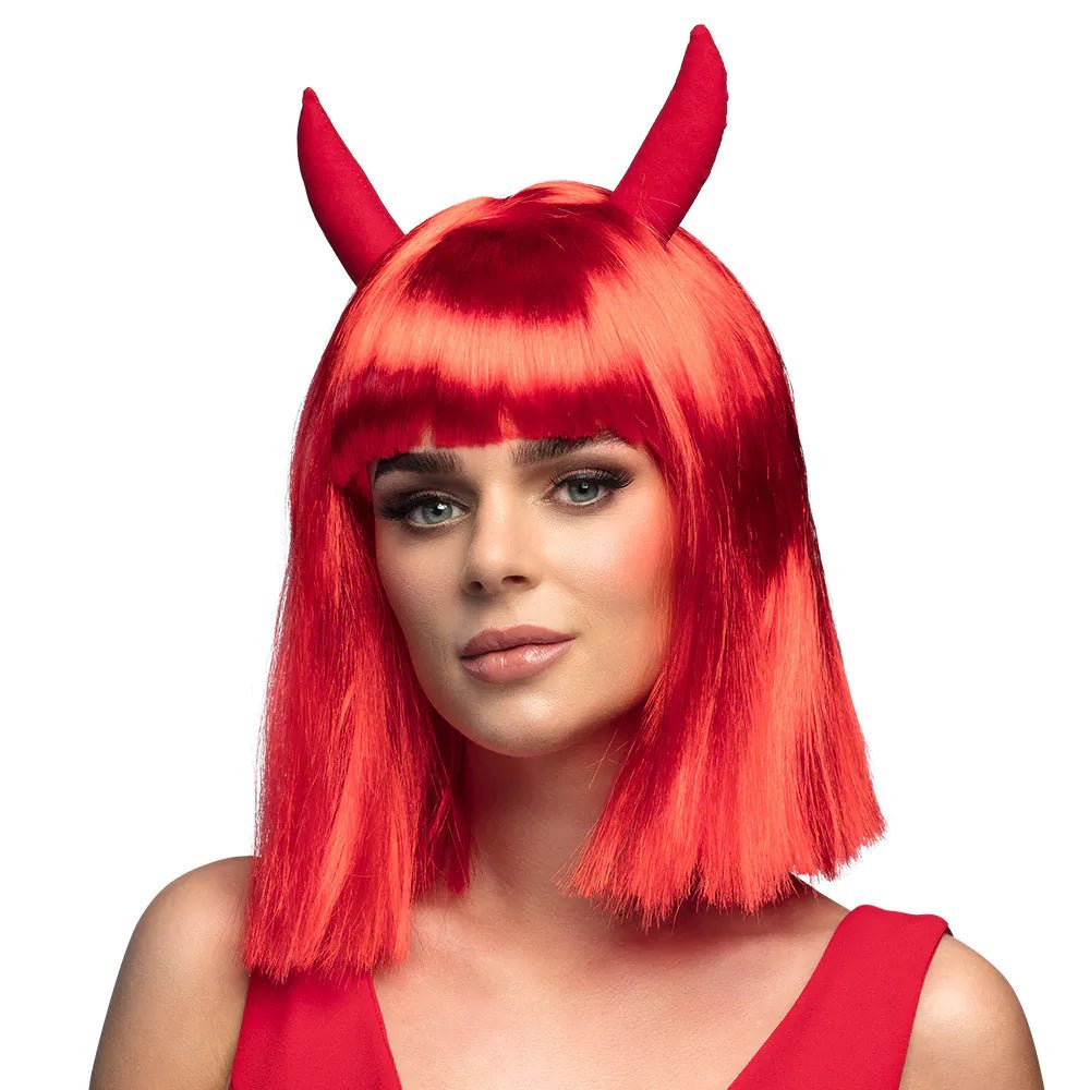 Halloween Pruik Rood Duivel