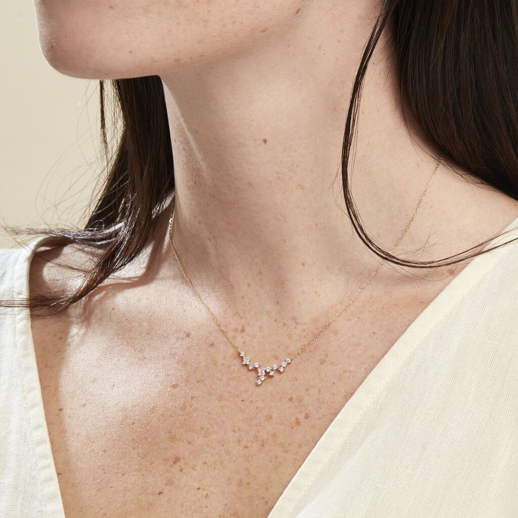 Collier Rivière Or Blanc Zella Oxydes De Zirconium
