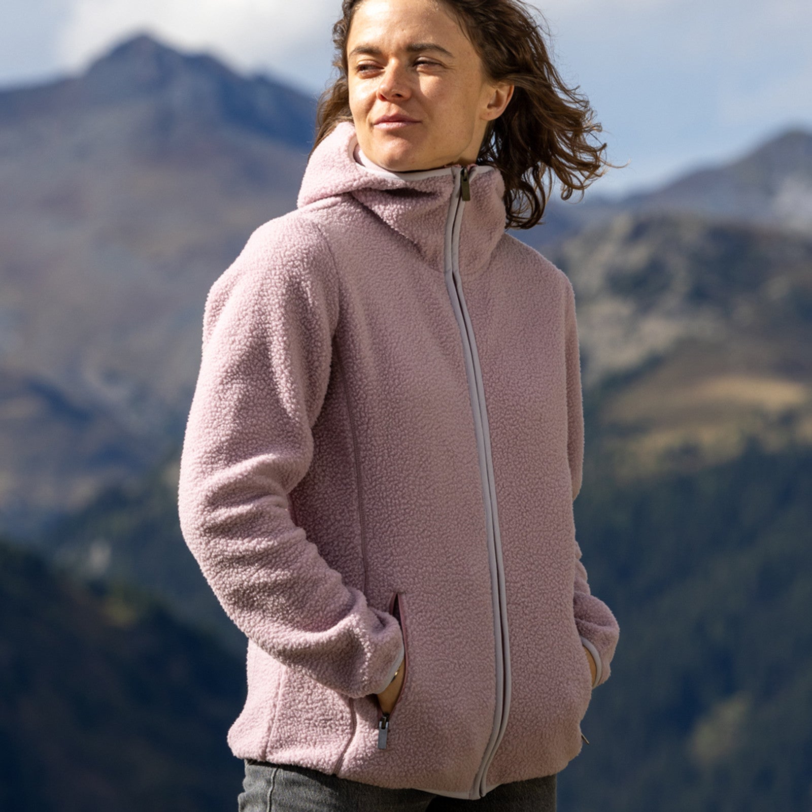 Frauen Sherpa Jacke Bee mauve shadows