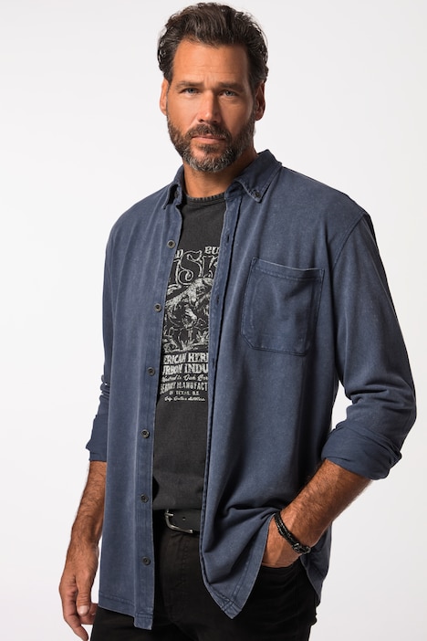Hemd, Langarm, Piqué, Vintage-Look, Buttondown-Kragen, Modern Fit, bis 8 XL
