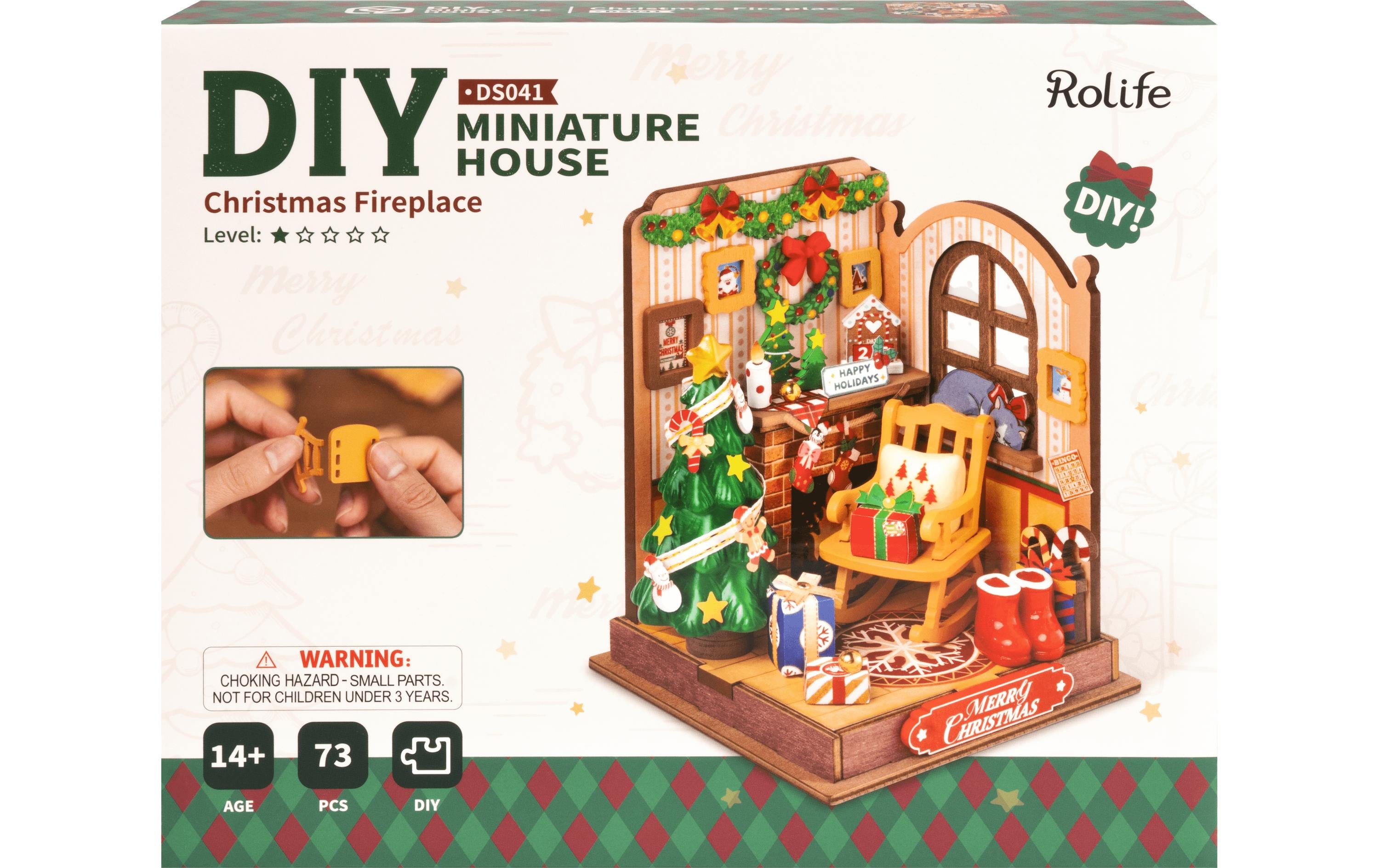 Bausatz Weihnachts Feuerstelle3D-Puzzle aus lasergeschnittenen Holzteilen