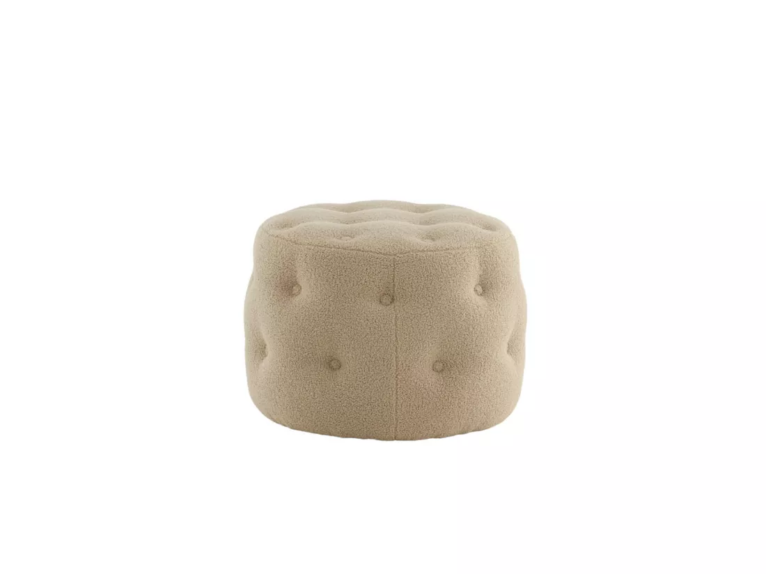 Pouf Capitonné Tissu Bouclette 