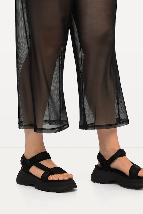 Mesh-Hose, transparent, weites Bein, Elastikbund