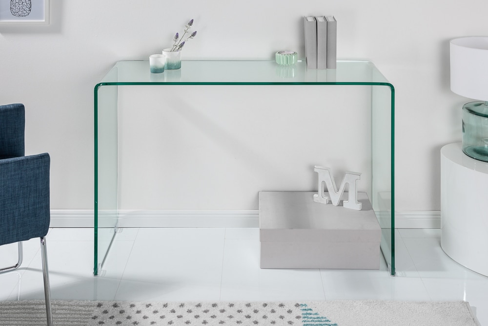 riess-ambiente Konsolentisch FANTOME - 100cm transparent Schreibtisch Ganzglastisch