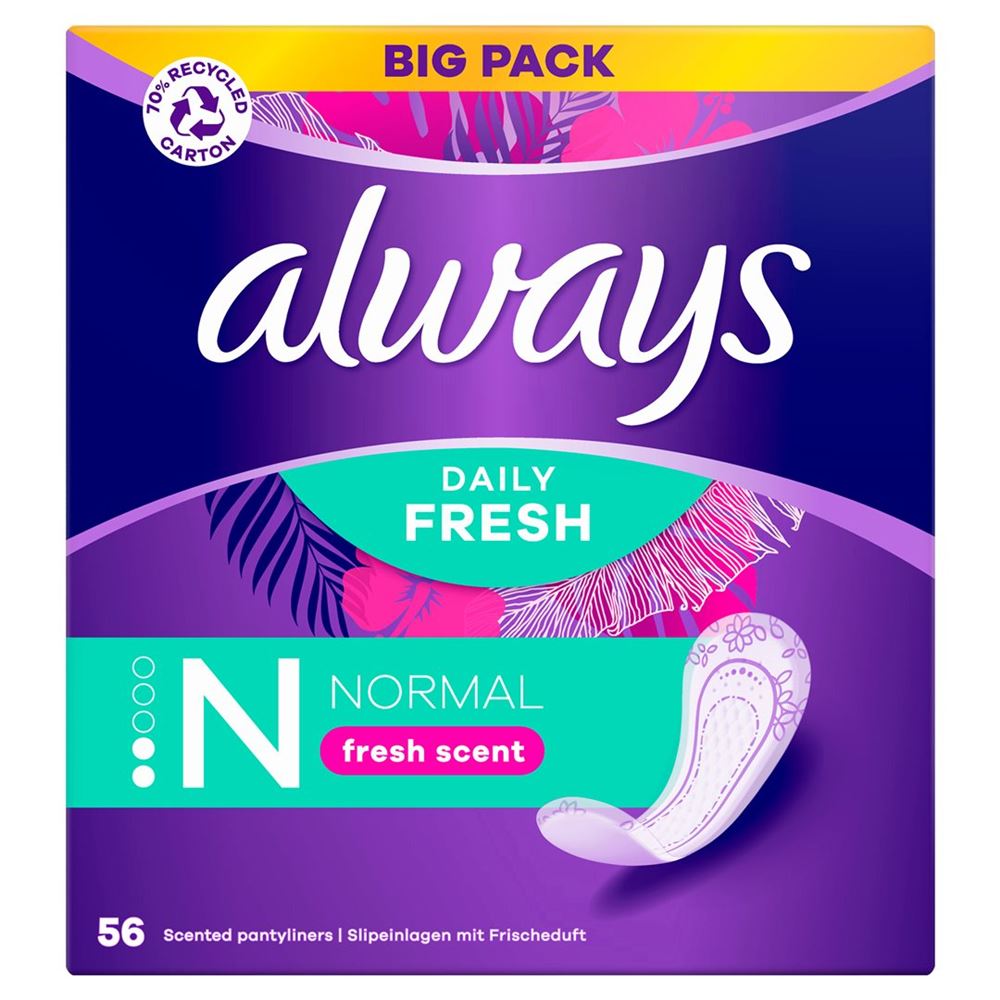 Always Slipeinlage Daily Fresh<br>56 Stück, Normal mit Frischeduft BigPack