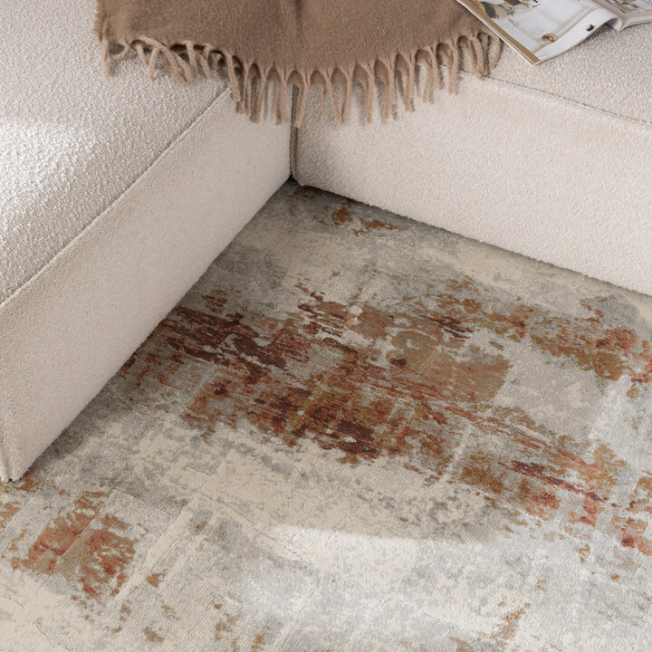 Luxe vloerkleed - Marnix Grunge Creme/Terra