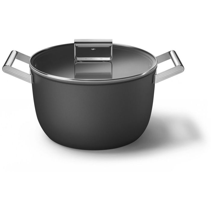 SMEG Kochtopf mit Deckel 26 cm CKFC2611BLM Schwarz