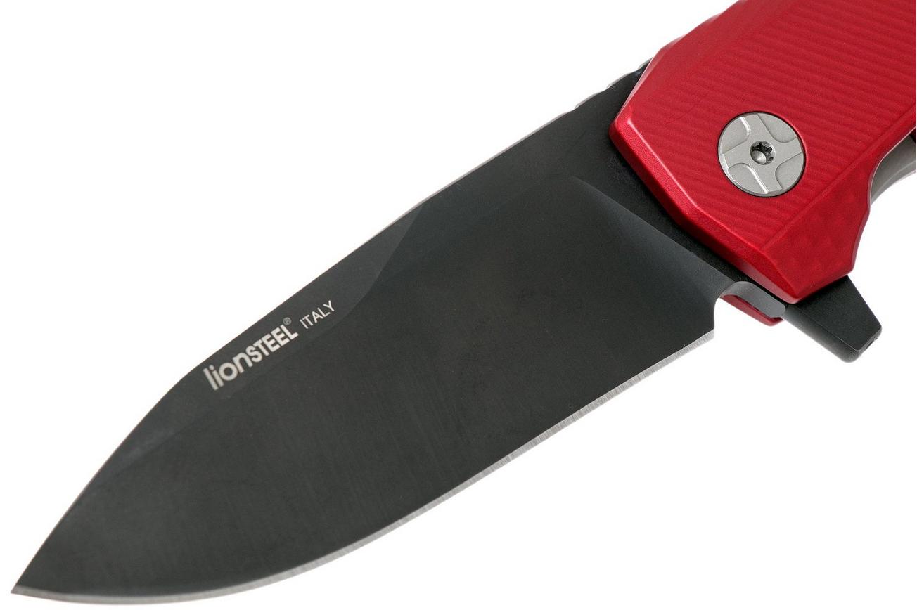 LionSteel ROK Black Red Aluminium ROK A RB zakmes