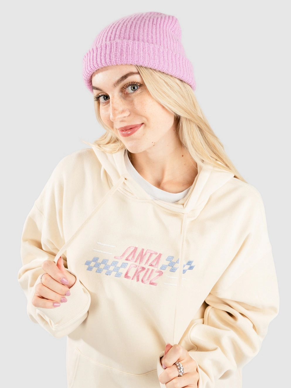 Santa Cruz Check Alt Dot Center Hoodie chalk