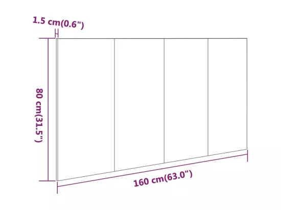 Tête de lit Blanc 160x1,5x80 cm Bois d'ingénierie