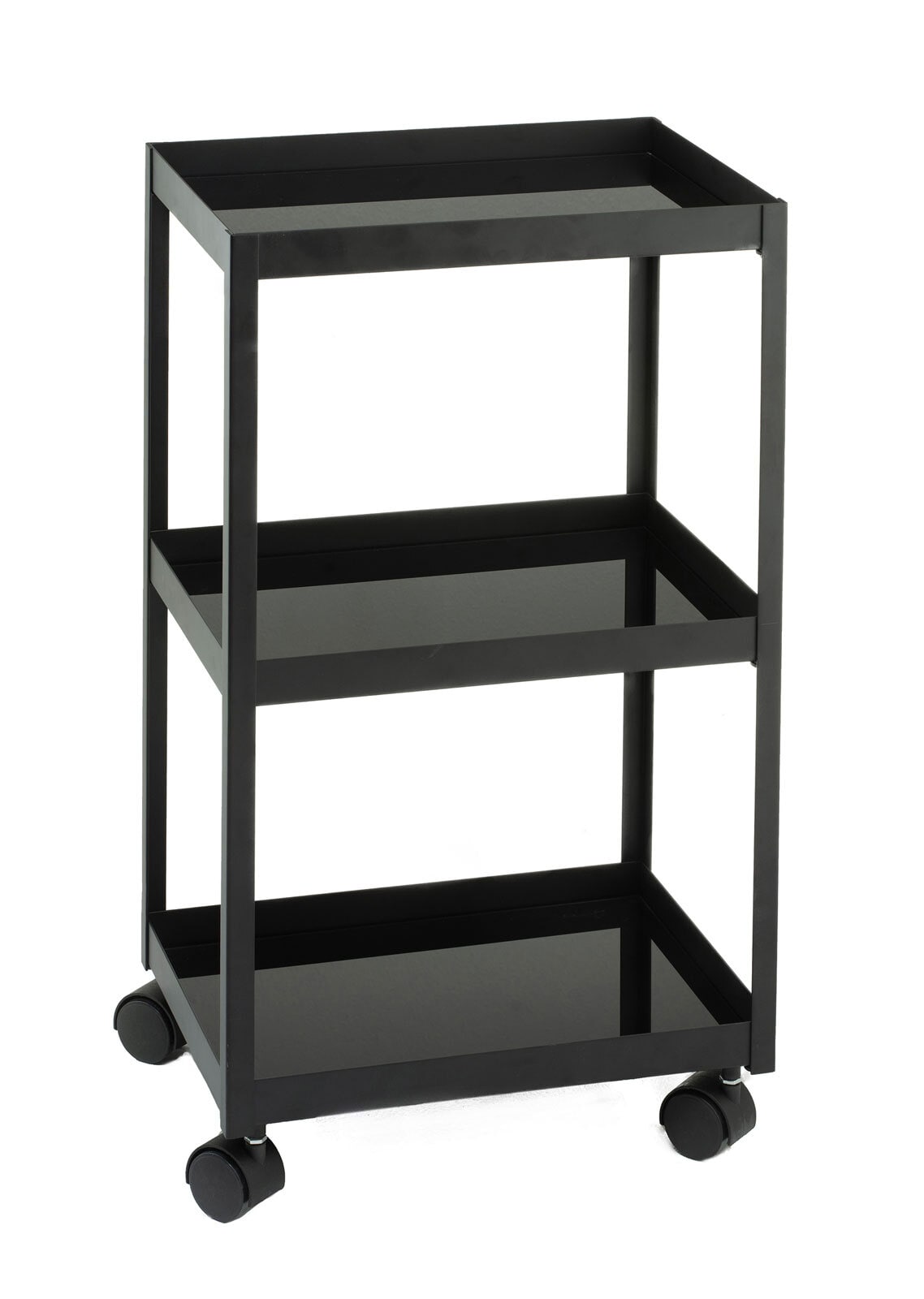 Servierwagen 40 x 72 cm Edelstahl schwarz