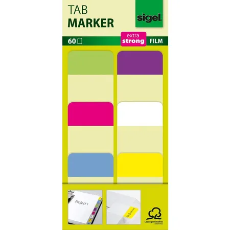 Sigel Haftmarker extra strong, 6 Farben