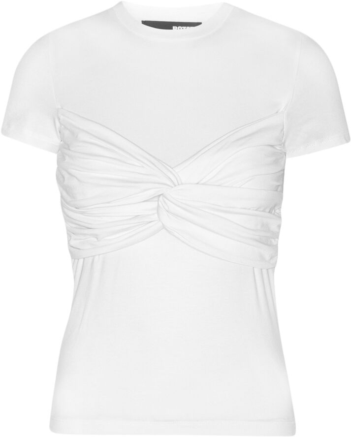 ROTATE Birger Christensen Fitted Twisted T-Shirt Bright white