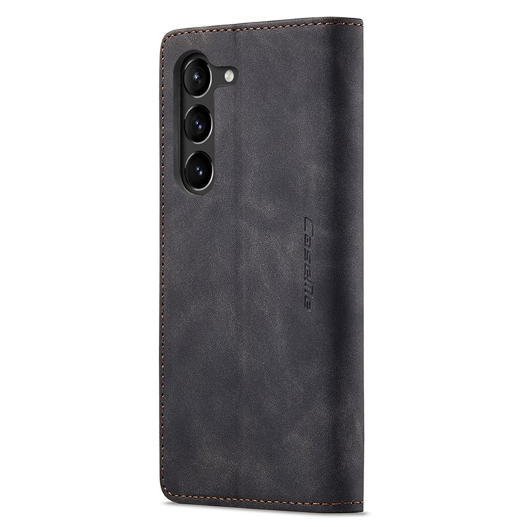 Samsung Galaxy S24 Leder Tasche Flip Wallet Etui mit Kartenfächern - Schwarz