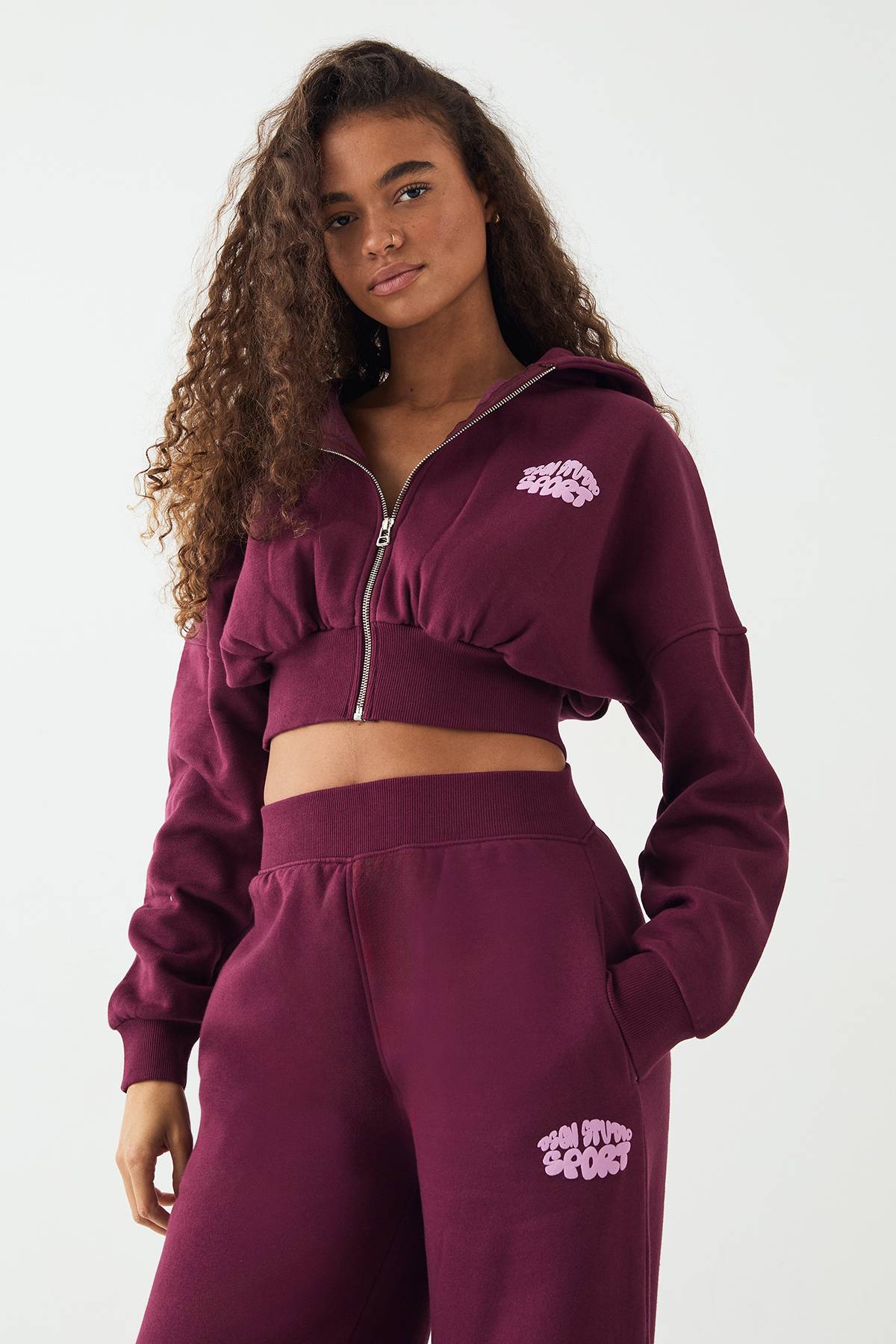 Sweat à Casynthétiqueche Court Zippé Boxy DSGN Studio Sport Imprimé Bulles