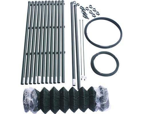 Professionele complete hekwerkset, maaswijdte 40 mm, 25 x 1 m, groen