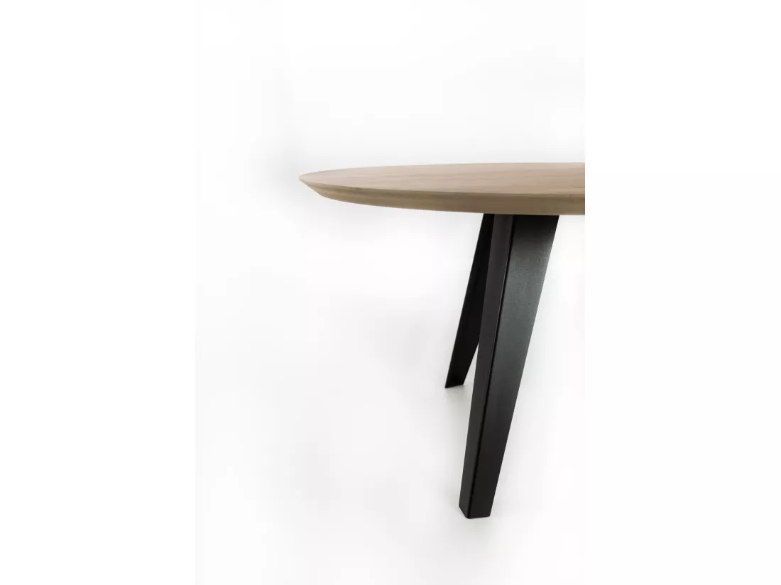 Henry Table fixe (DIAM 130 cm) en placage chêne noir